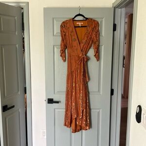 Anthropologie Hutch midi dress in golden yellow